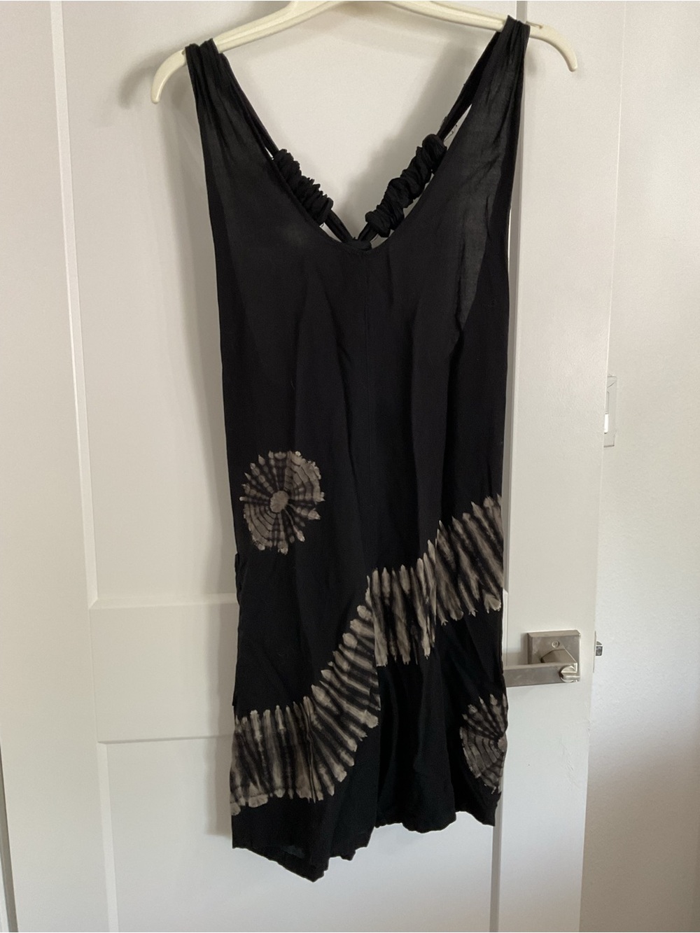 Black Tie-Dye Sunburst Tank Romper